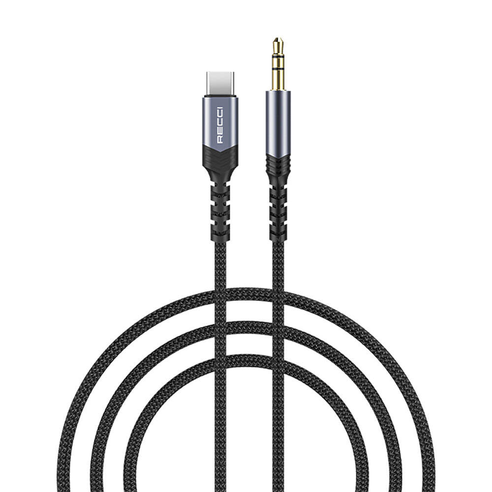 Recci RDS-A27 Type-C to 3.5mm AUX Audio Kablo - 1 Recci RDS-A27 Type-C to 3.5mm AUX Audio Kablo - 1